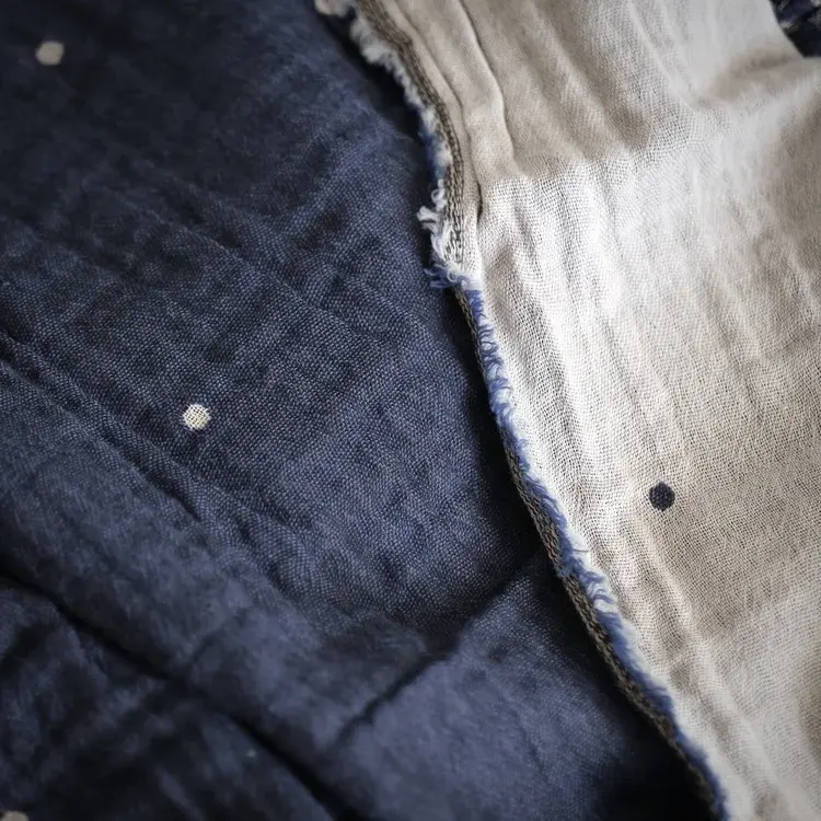 Létol Gabrielle 8 Bleu (Blue) Létol Organic Cotton Scarf Made In France - Permanent Collection