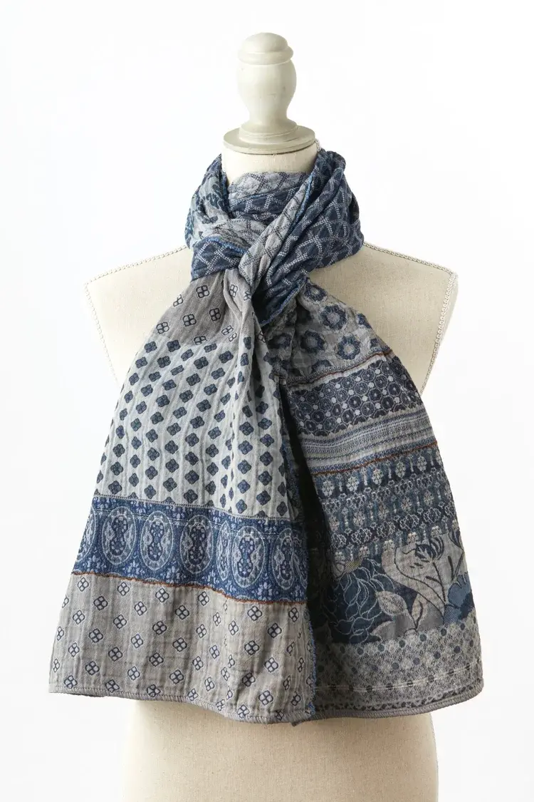 létol Gontrand 8 Saphir - Létol Organic Cotton Scarf Made in France - Best Seller