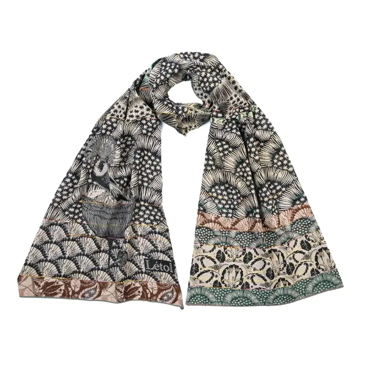 létol HUGUES 2 NERO - Létol Organic Cotton Scarf - Made in France - Fall/Winter 2025