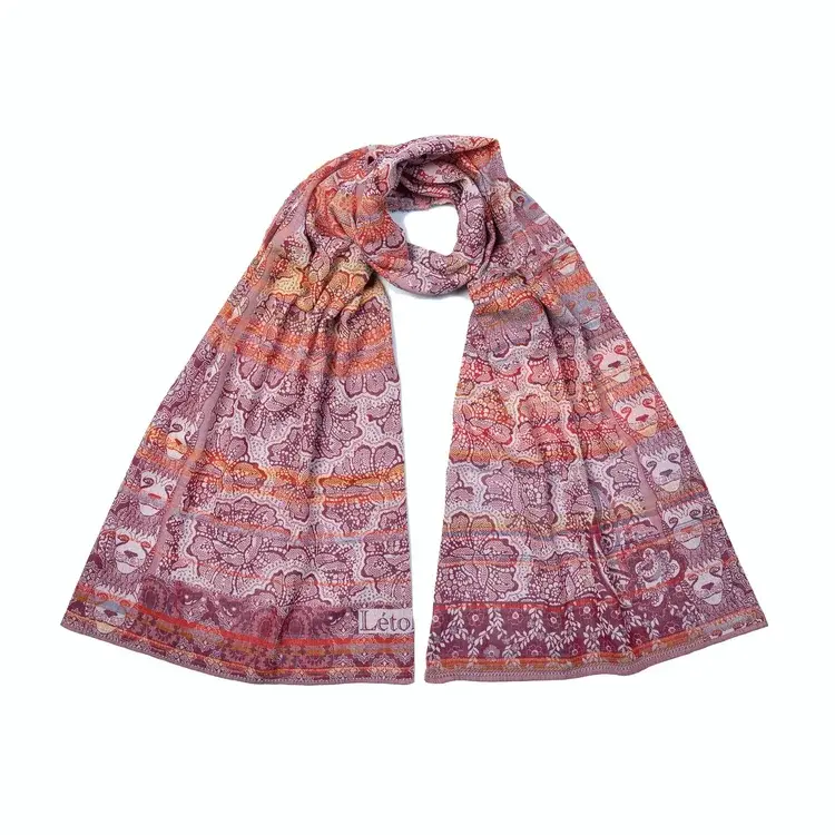 létol LEONCE 202 ORCHIDEES - Létol Organic Cotton Scarf - New Spring 2025 Collection