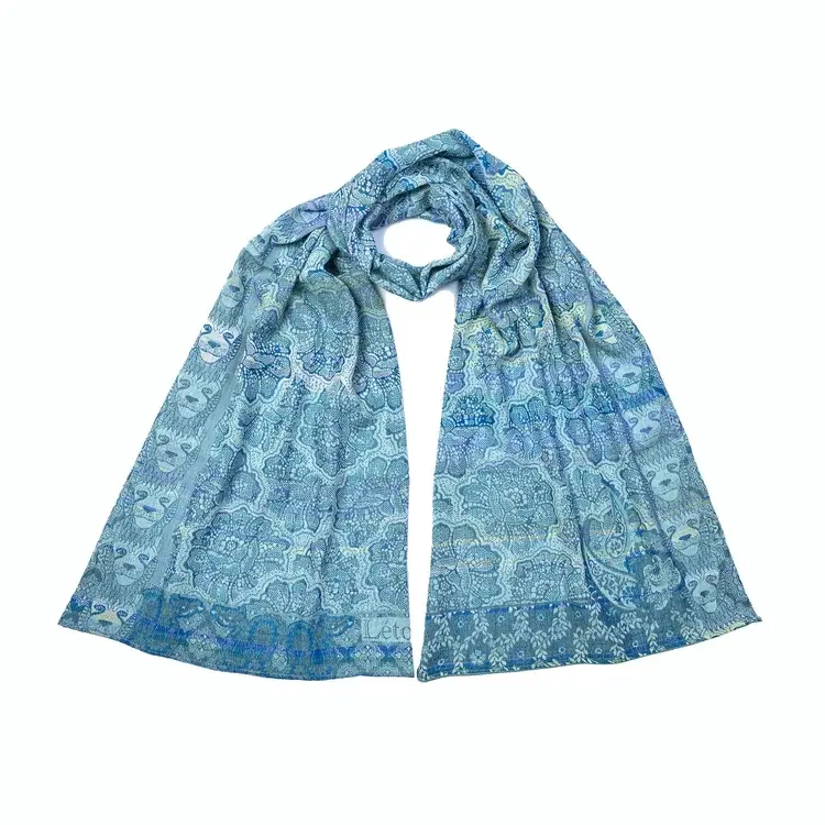 létol LEONCE 401 CYAN - Létol Organic Cotton Scarf - New Spring 2025 Collection
