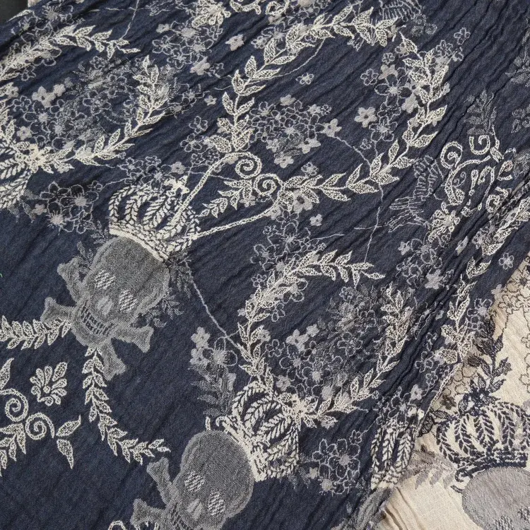 Létol Morticia 4 Bleu - Létol Organic Cotton Scarf Made In France - Permanent Collection