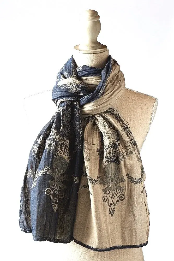 létol Morticia 4 Bleu - Létol Organic Cotton Scarf Made in France - Permanent collection