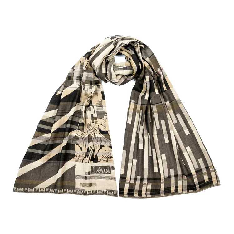létol NICOLAS 3 BLACK GOLD - Létol Organic Cotton Scarf - Made in France - Fall/Winter 2025