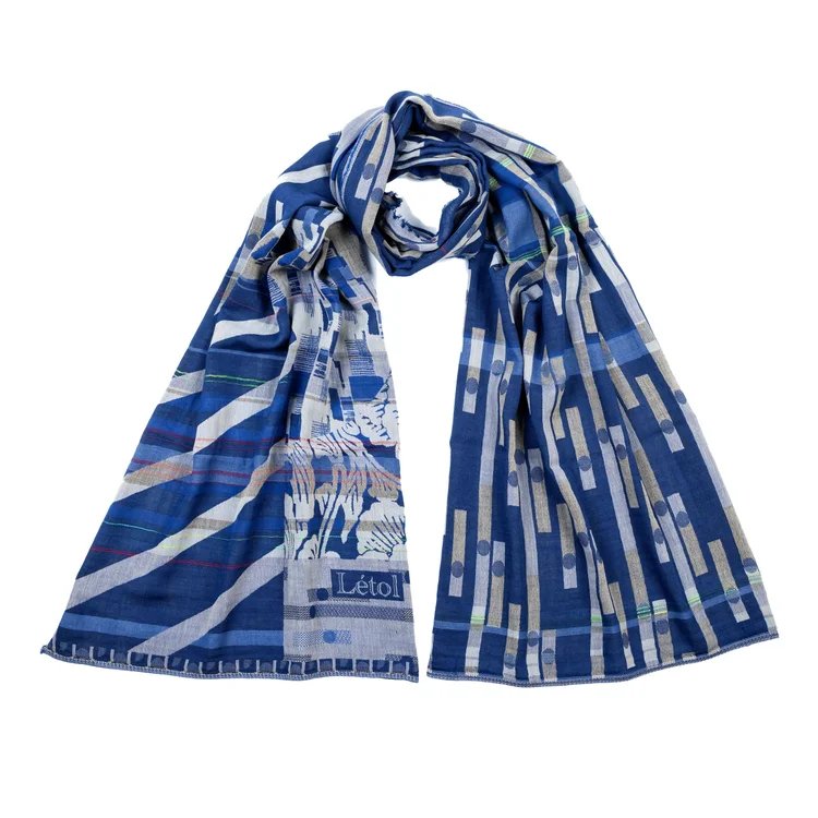 létol NICOLAS 701 ROI Blue - Létol Organic Cotton Scarf - Made in France - Fall/Winter 2025
