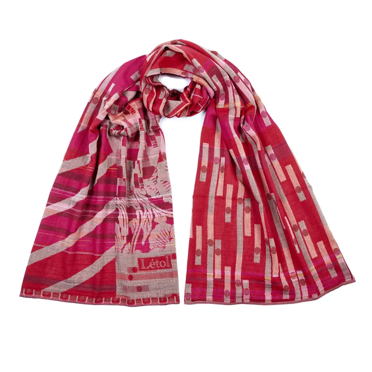 létol NICOLAS 801 GERANIUM - Létol Organic Cotton Scarf - Made in France - Fall/Winter 2025