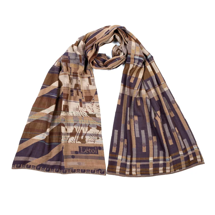 létol NICOLAS K02 AUBERGINE - Létol Organic Cotton Scarf - Made in France - Fall/Winter 2025