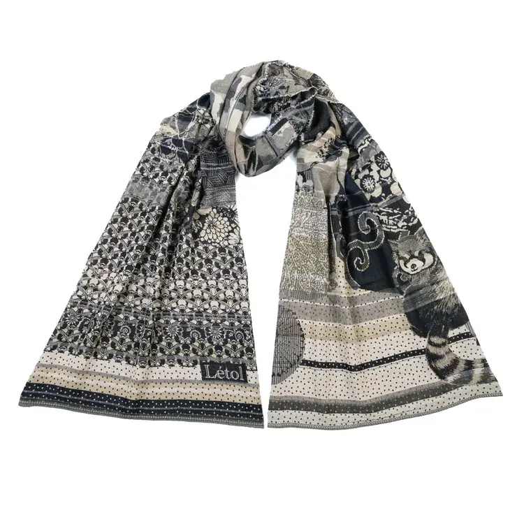 létol PANDORA 3 PIE Black - Létol Organic Cotton Scarf - Made in France - Fall/Winter 2025