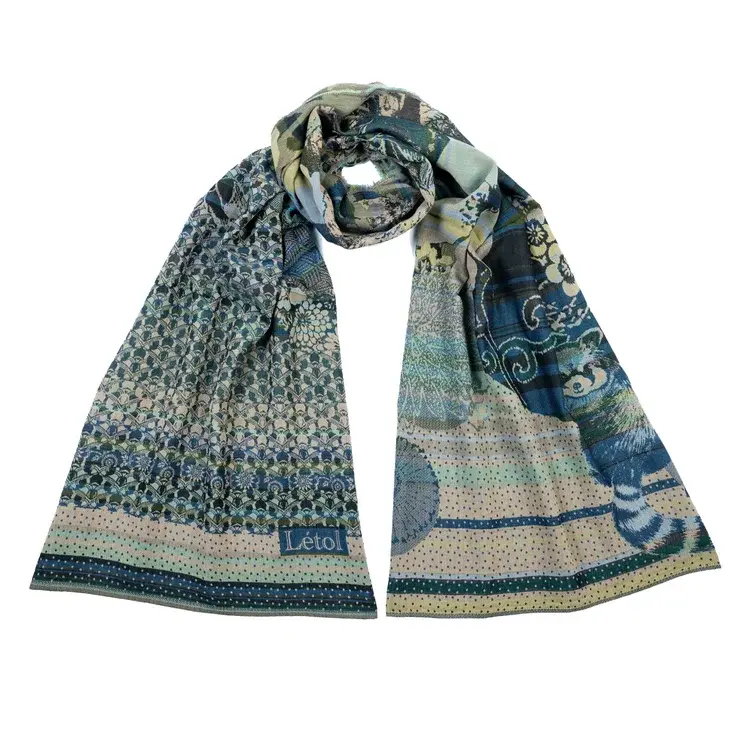 létol PANDORA 4 PETROLE - Létol Organic Cotton Scarf - Made in France - Fall/Winter 2025