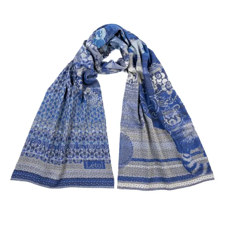 létol PANDORA 701 GREY BLUE - Létol Organic Cotton Scarf - Made in France - Fall/Winter 2025