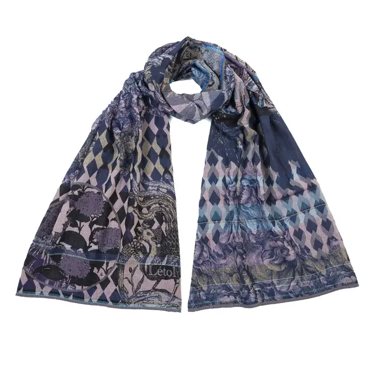 létol PHILIPPINE 1 BOREALE NIGHT - Létol Organic Cotton Scarf - Made in France - Fall/Winter 2025