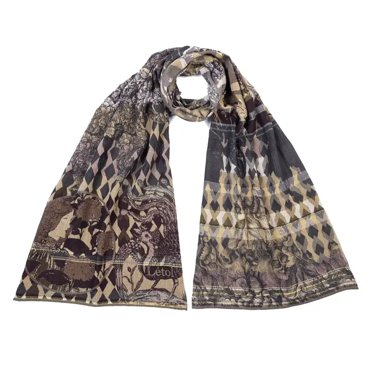 létol PHILIPPINE 3 TAUPE - Létol Organic Cotton Scarf - Made in France - Fall/Winter 2025