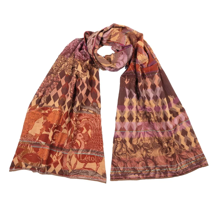 létol PHILIPPINE K01 PRUNE CUIVRE - Létol Organic Cotton Scarf - Made in France - Fall/Winter 2025
