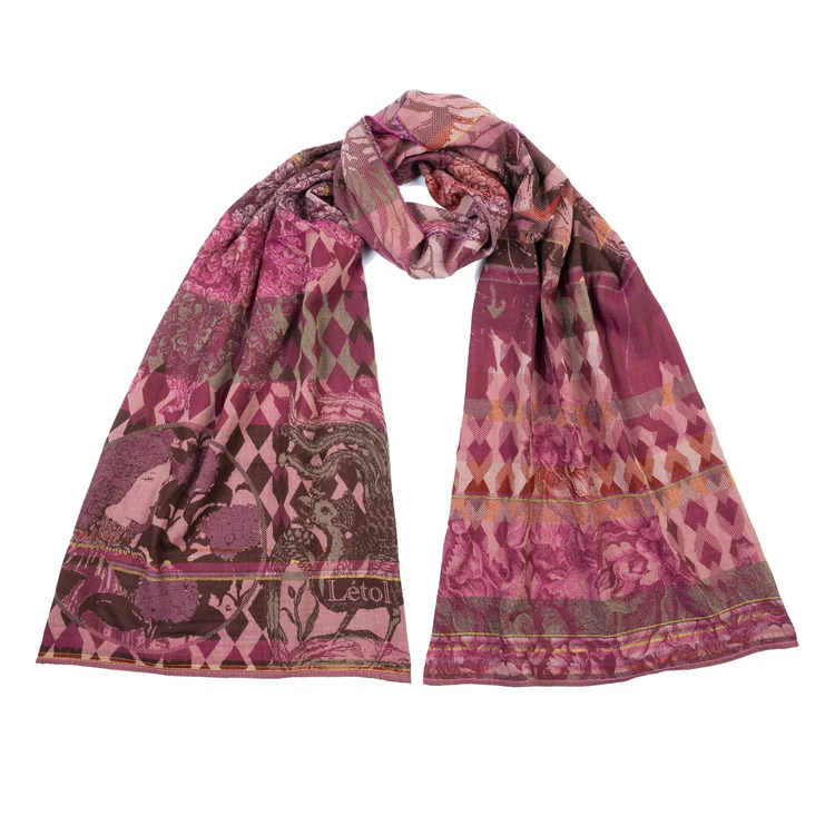 létol PHILIPPINE K02 POURPRE DE TYR - Létol Organic Cotton Scarf - Made in France - Fall/Winter 2025