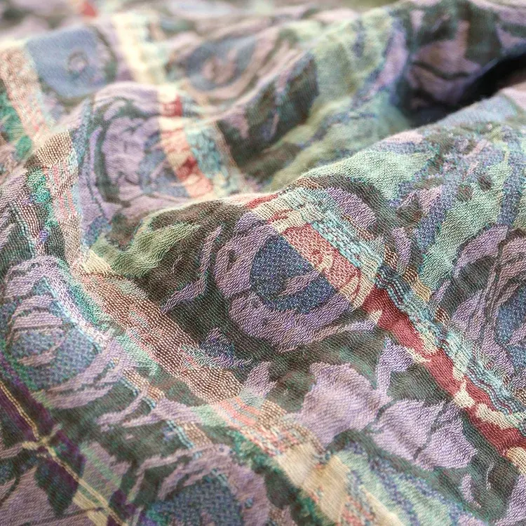Létol SERENA K01 EMERAUDE MAUVE - Létol Organic Cotton Scarf - Made In France - Fall/Winter 2025