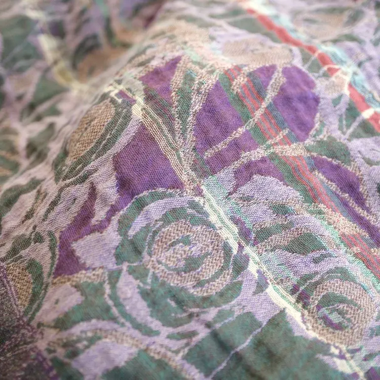 Létol SERENA K01 EMERAUDE MAUVE - Létol Organic Cotton Scarf - Made In France - Fall/Winter 2025
