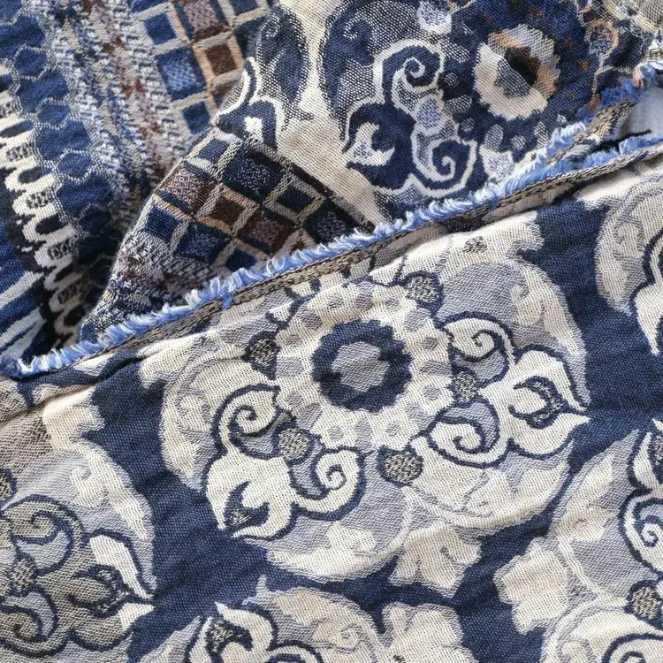 Létol ZADIG 1 ENCRES BLUE - Létol Organic Cotton Scarf - Made In France - Fall/Winter 2025