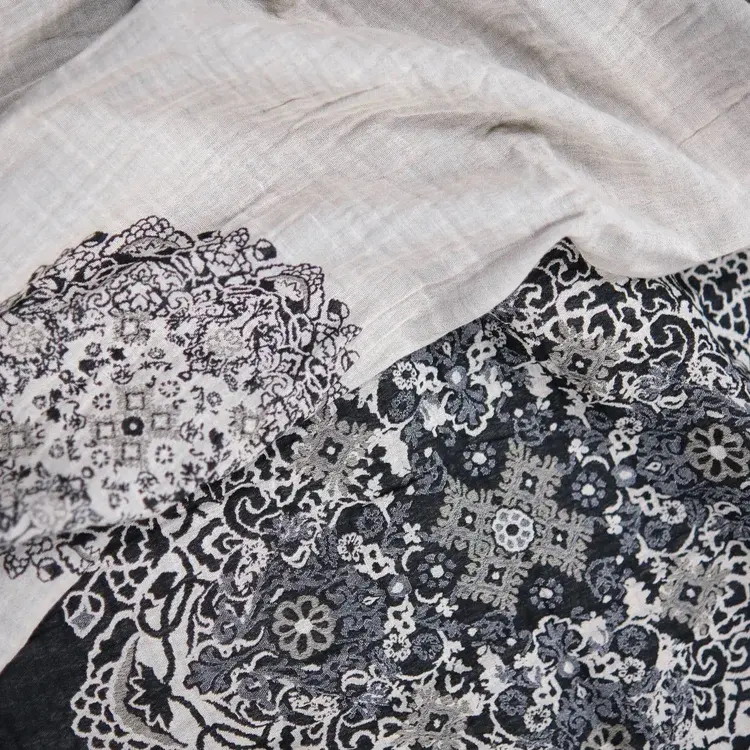 Létol Zelia 1 Noir - Létol Organic Cotton Scarf Made In France - Permanent Collection