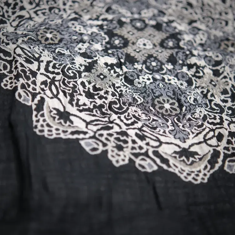 Létol Zelia 1 Noir - Létol Organic Cotton Scarf Made In France - Permanent Collection