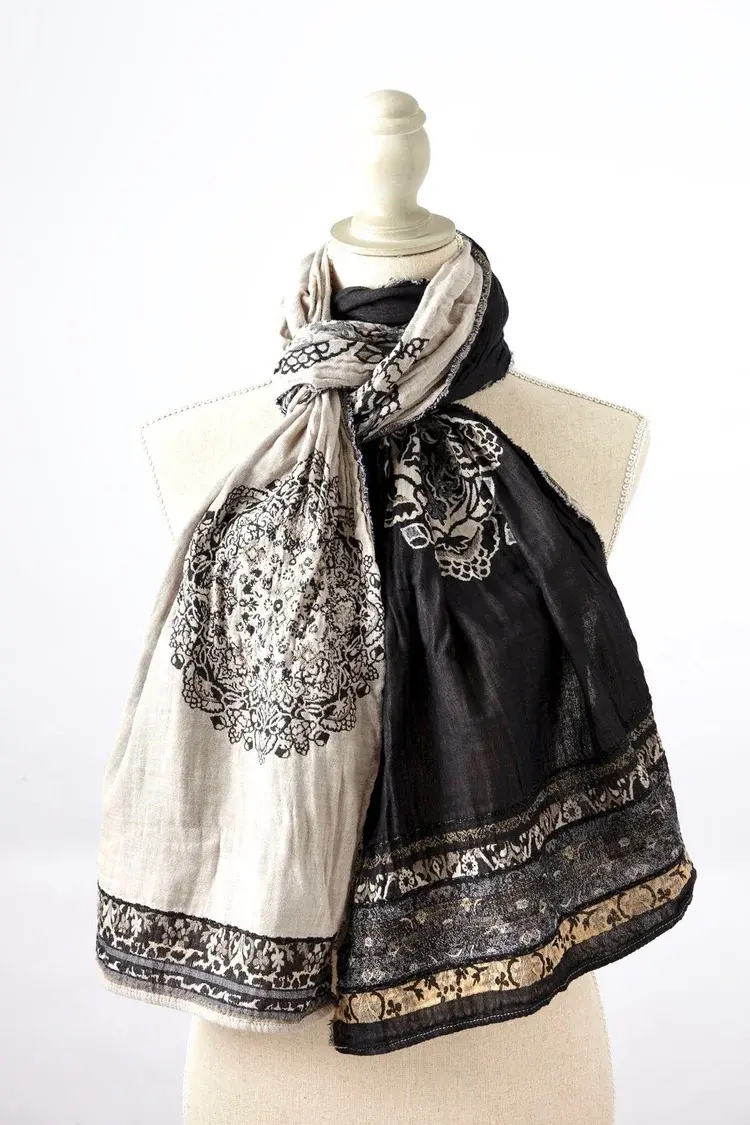 létol Zelia 1 Noir - Létol Organic Cotton Scarf Made in France - Permanent collection