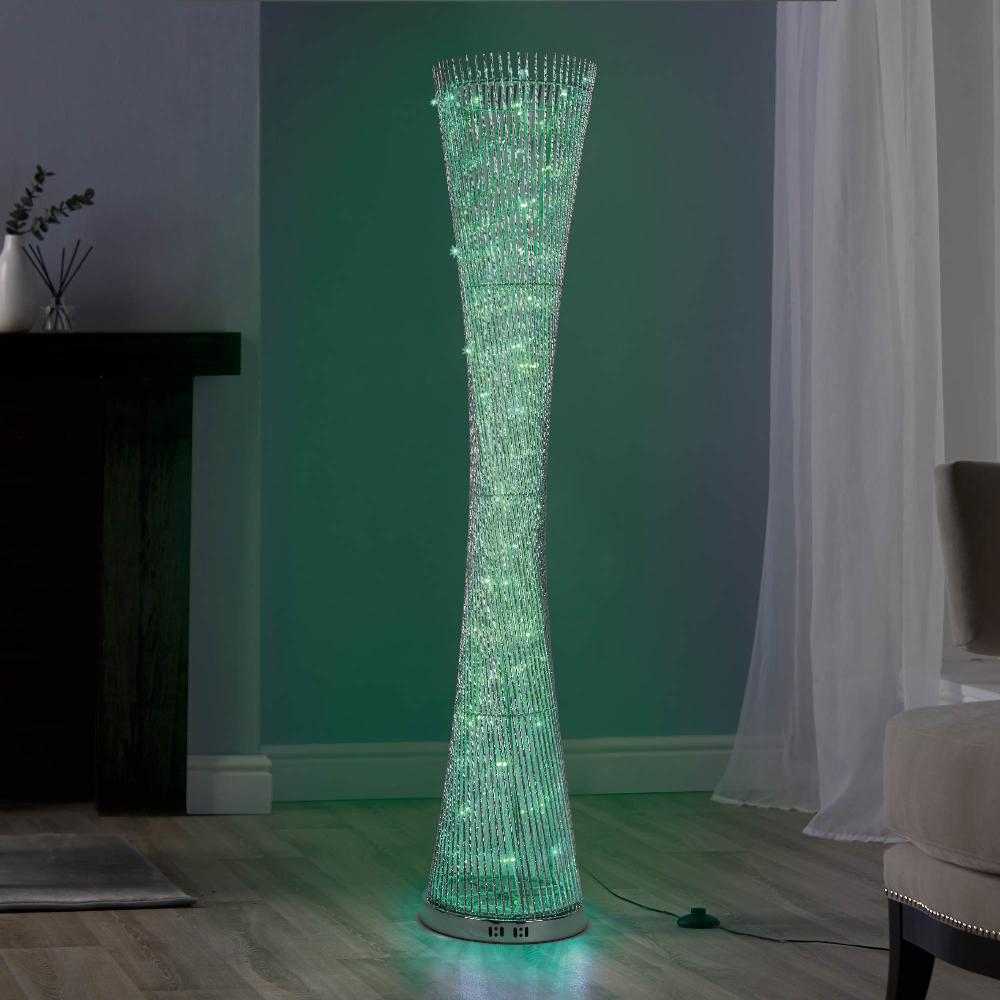Lewis's Aluminium LED Spiral Standing Floor Lamp | 145cm X 30cm X 30cm 360 Degree Spiral Shadow Light (Colour Changing)