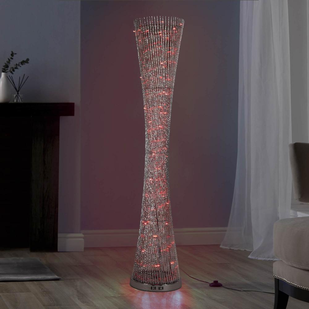 Lewis's Aluminium LED Spiral Standing Floor Lamp | 145cm X 30cm X 30cm 360 Degree Spiral Shadow Light (Colour Changing)