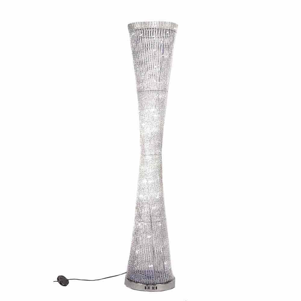 Lewis's Anika 145cm Aluminium Metal Bright White LED Spiral Lounge Floor Light Lamp