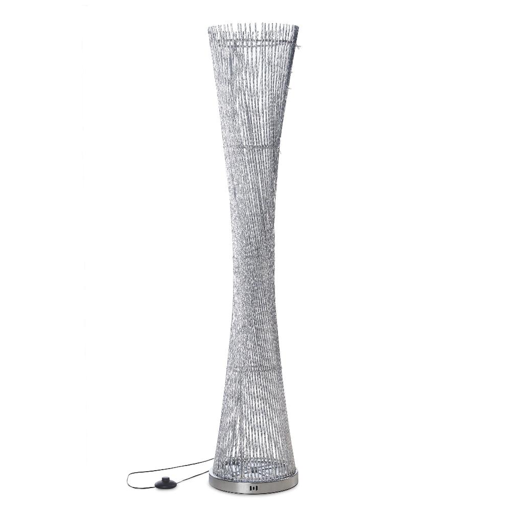 lewis's Anika 145cm Aluminium Metal Bright White LED Spiral Lounge Floor Light Lamp