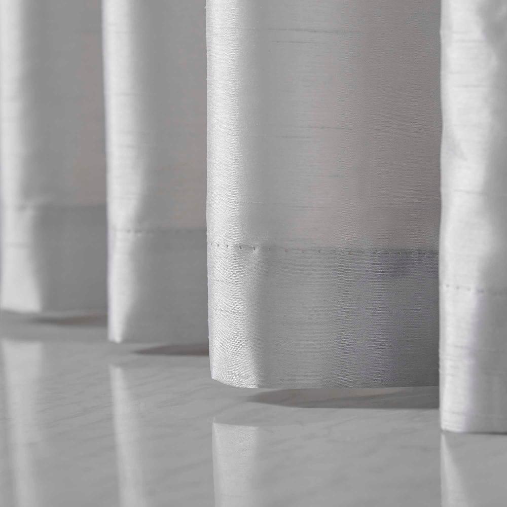 Lewis's Cannes Faux Silk Pintuck Embellished Eyelet Curtains - Silver