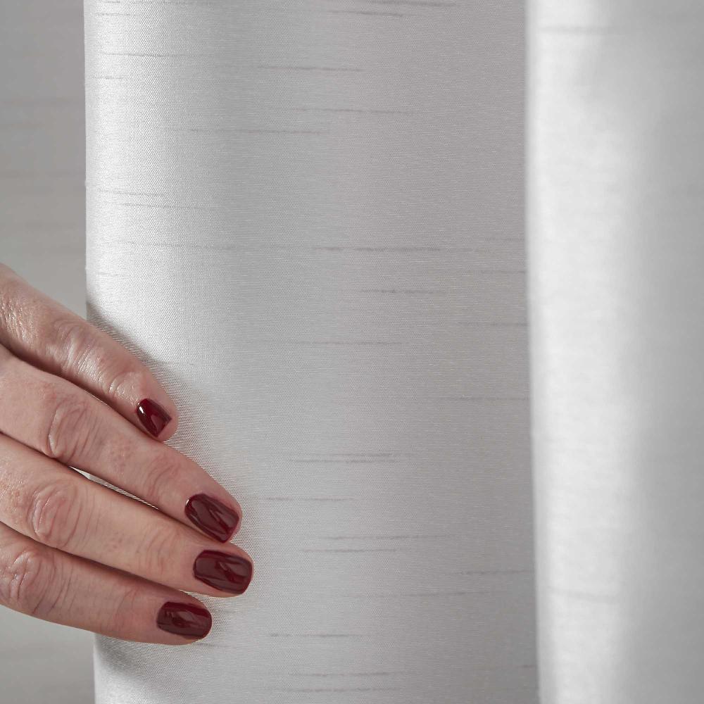 Lewis's Cannes Faux Silk Pintuck Embellished Eyelet Curtains - Silver