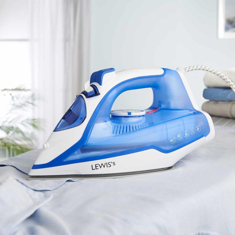 Lewis's Comfi Glide 2200W Steam Iron Home Laundry Clothing Appliance Wired White Blue