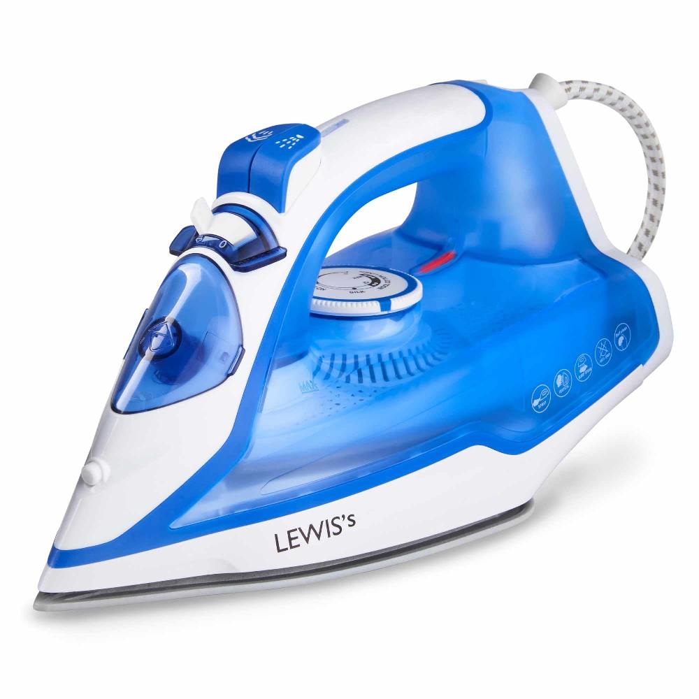 lewis's Comfi Glide 2200W Steam Iron Home Laundry Clothing Appliance Wired White Blue