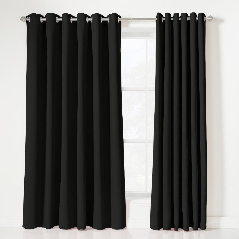 Lewis's Eclipse Soft Touch Blockout Eyelet Curtains - Black