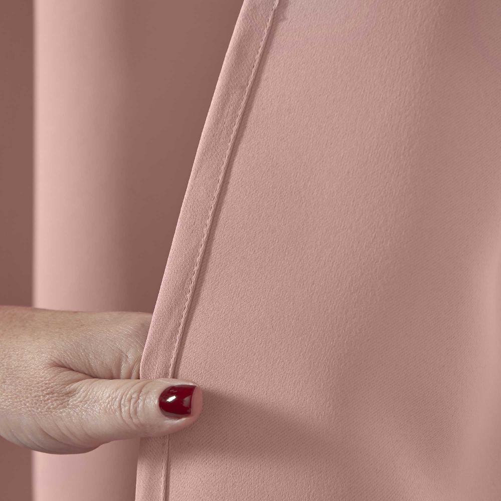 Lewis's Eclipse Soft Touch Blockout Eyelet Curtains - Blush