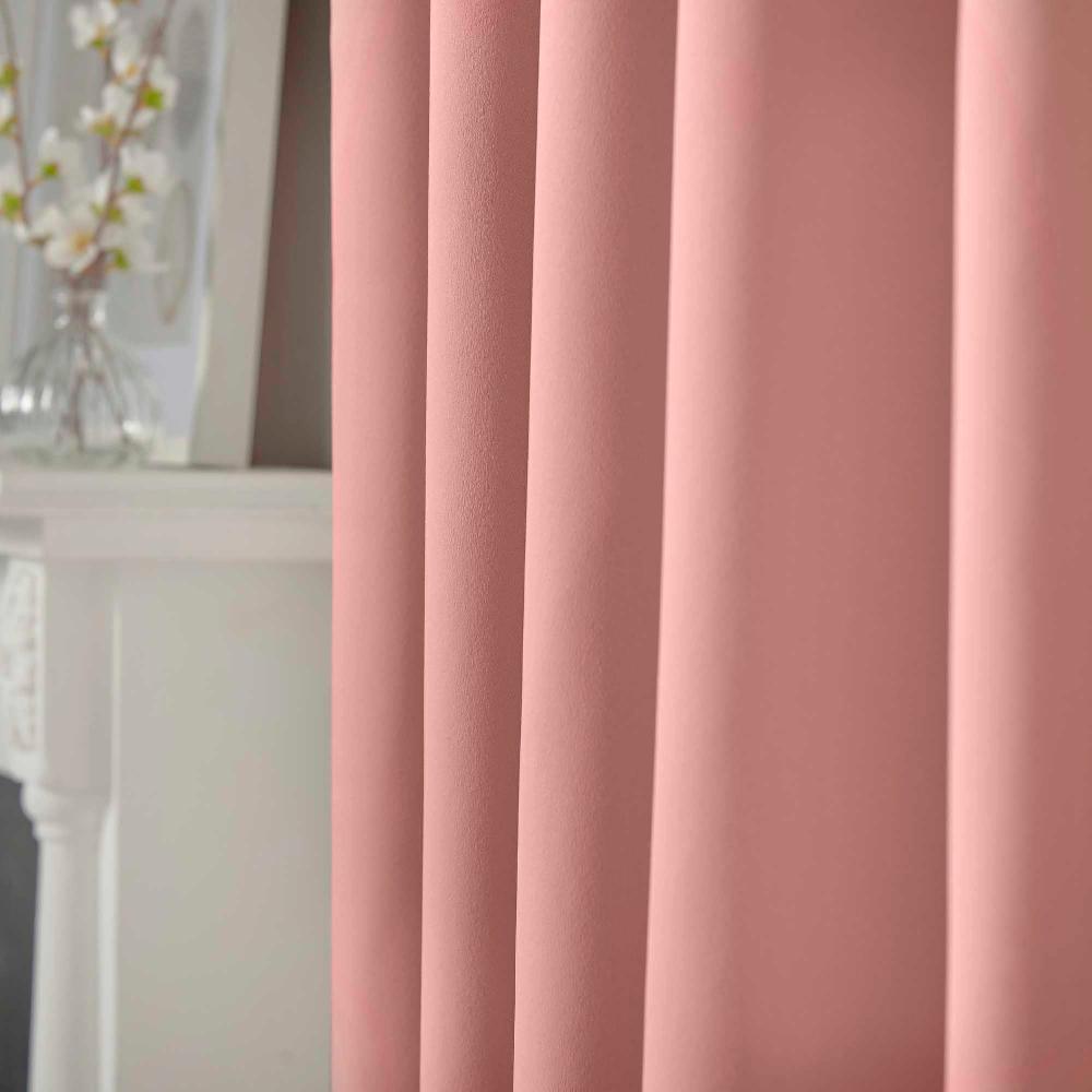 Lewis's Eclipse Soft Touch Blockout Eyelet Curtains - Blush