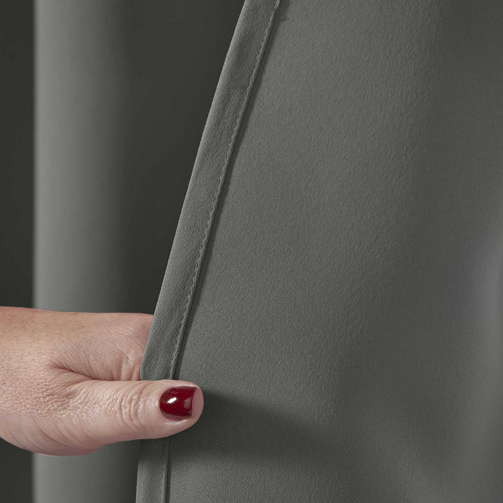 Lewis's Eclipse Soft Touch Blockout Eyelet Curtains - Grey