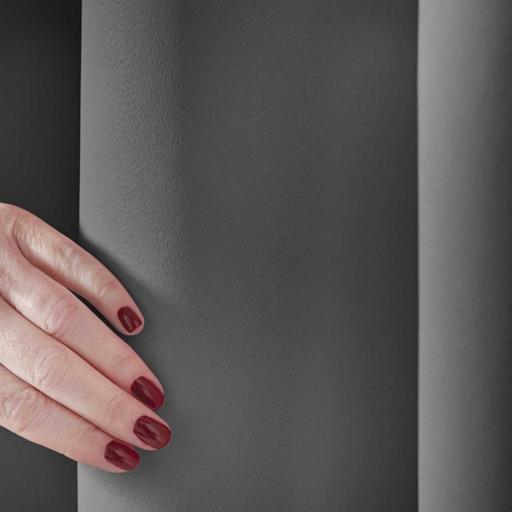 Lewis's Eclipse Soft Touch Blockout Eyelet Curtains - Grey