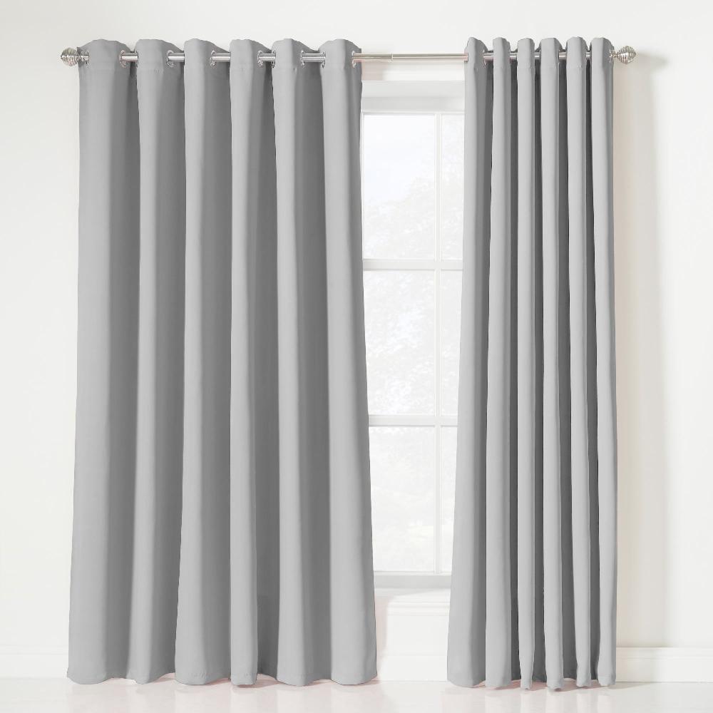 Lewis's Eclipse Soft Touch Blockout Eyelet Curtains - Silver
