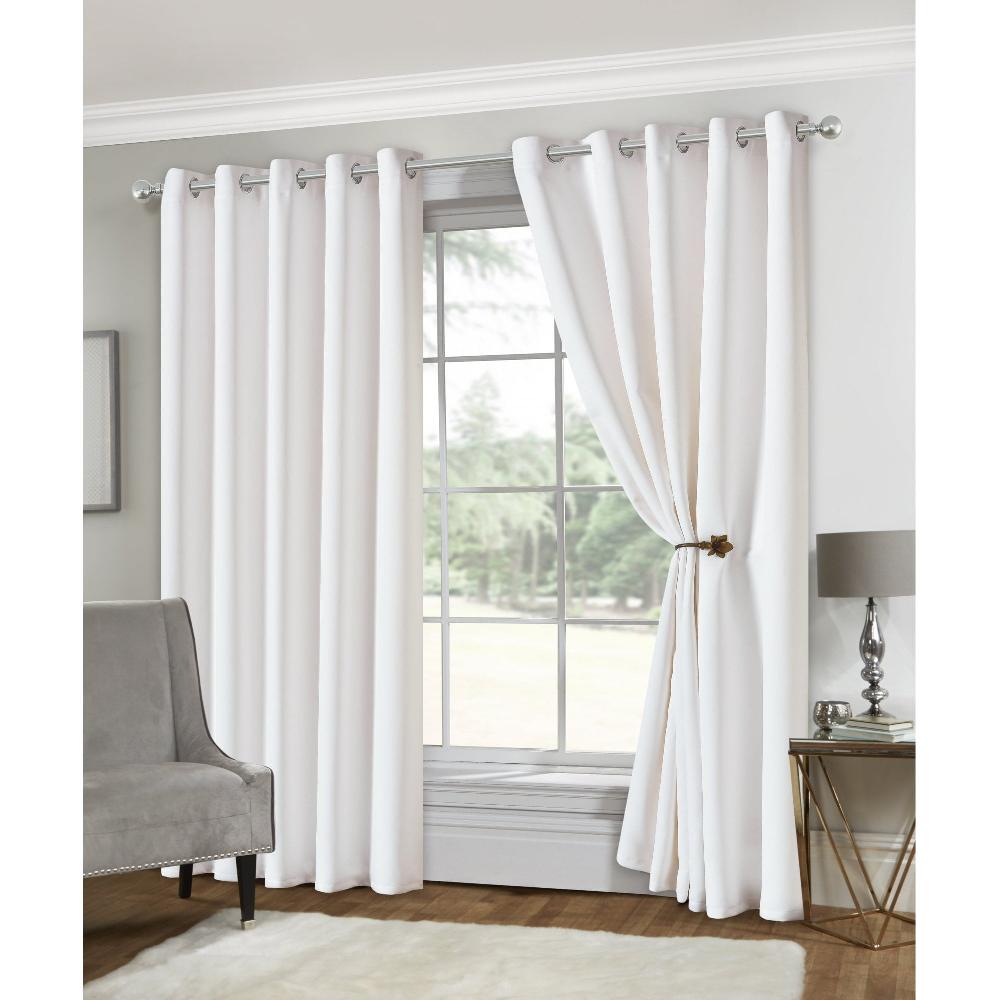 lewis's Eclipse Soft Touch Blockout Eyelet Curtains - White