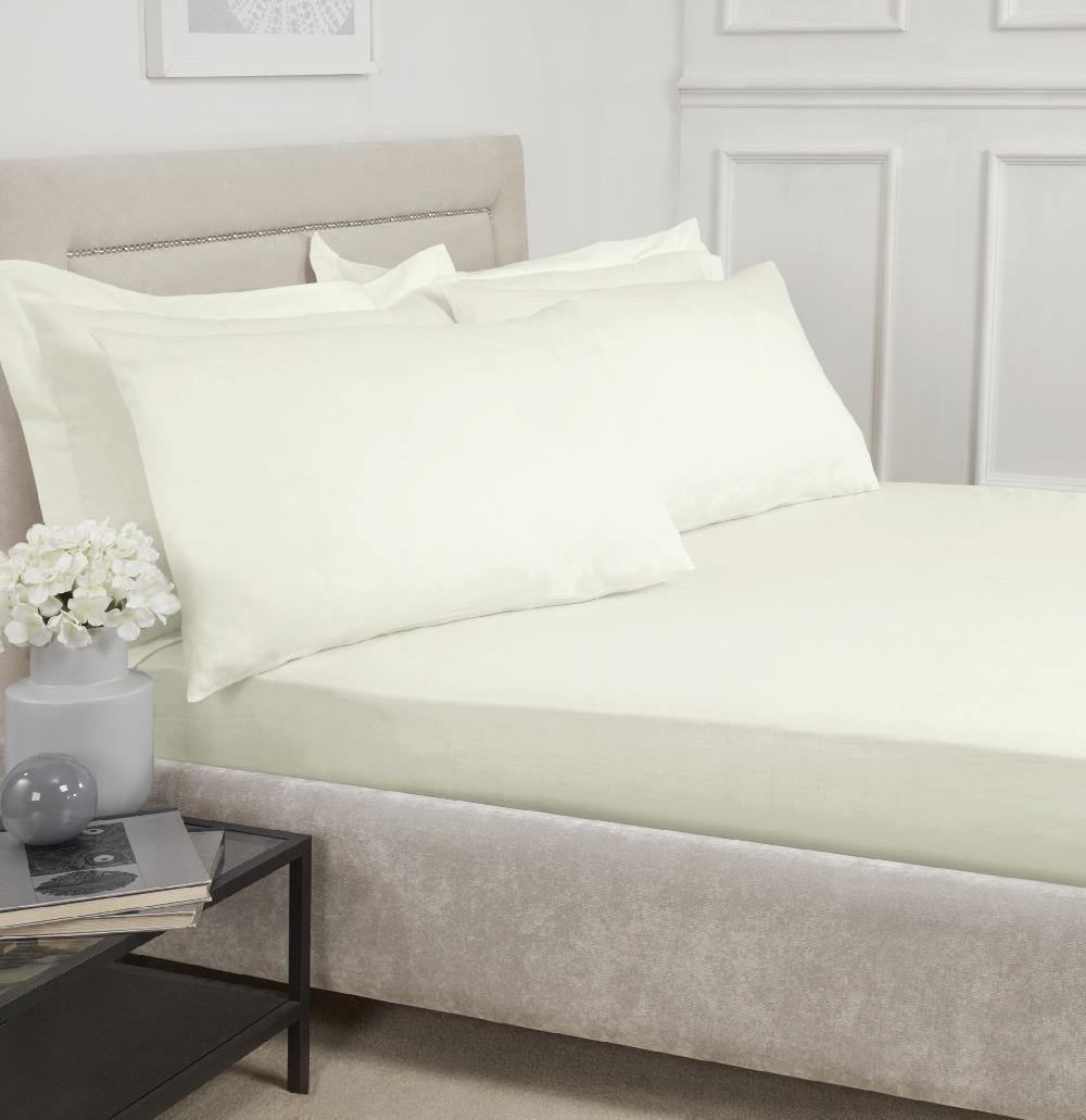 lewis's Lewis's 100% Cotton Fitted Bedding Range - Cream