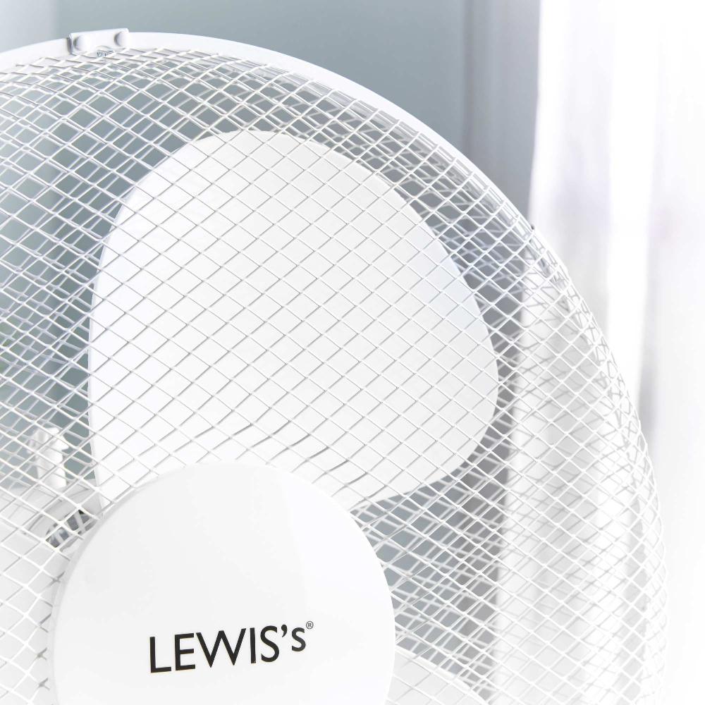 Lewis's Lewis's 16" Tabletop Desk Fan Adjustable Tilt Head & Push Button Controls