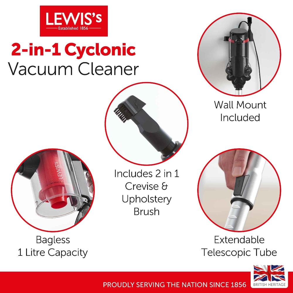 Lewis's Lewis's 2 In 1 Cyclonic Corded Vacuum Hoover Home Cleaning
