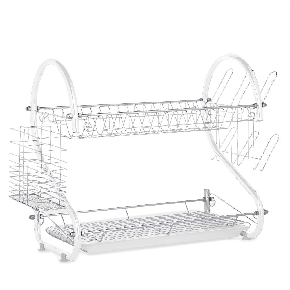 lewis's Lewis's 2 Tier Dish Drainer for Kitchen Sink - White