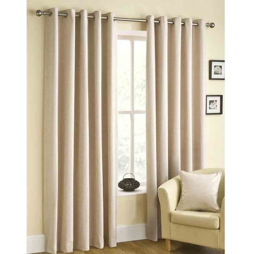 lewis's Buckingham Chenille Eyelet Curtains - Ivory