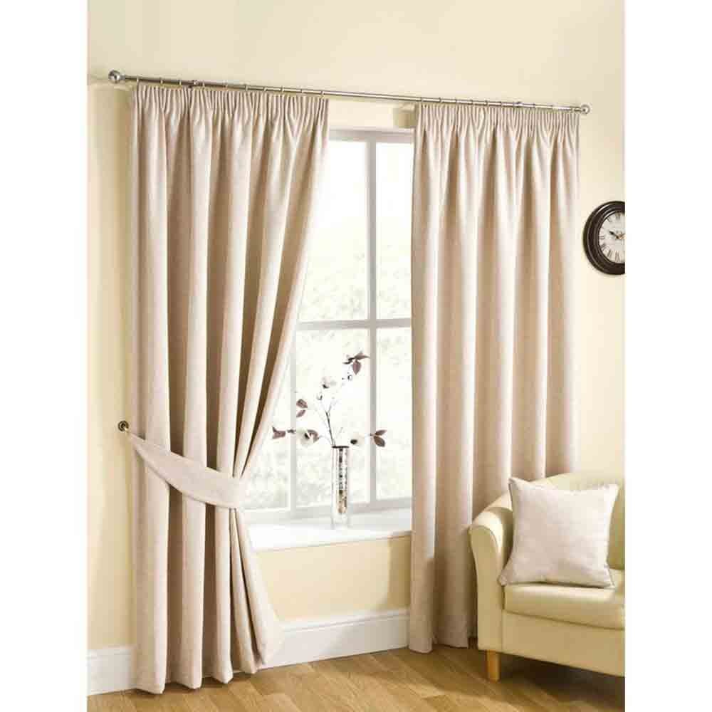 lewis's Buckingham Chenille Tape Curtains - Ivory