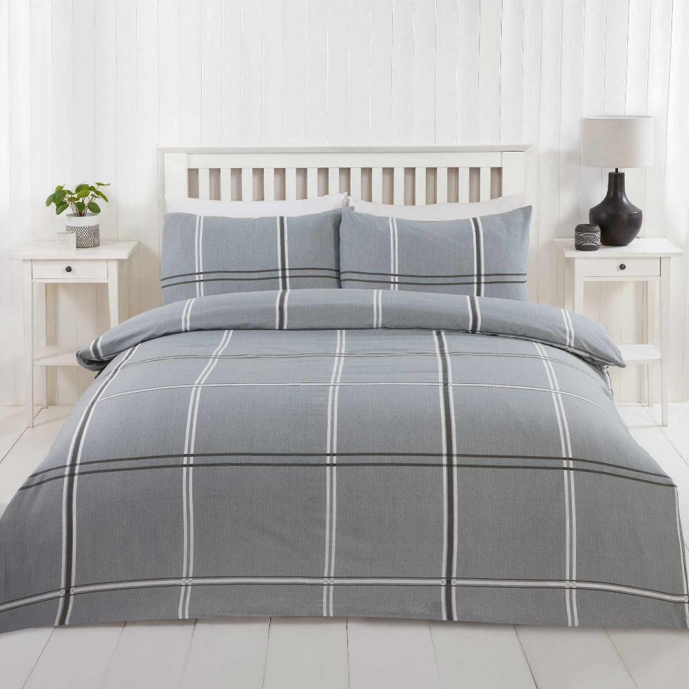 lewis's Compton Duvet Set - Grey