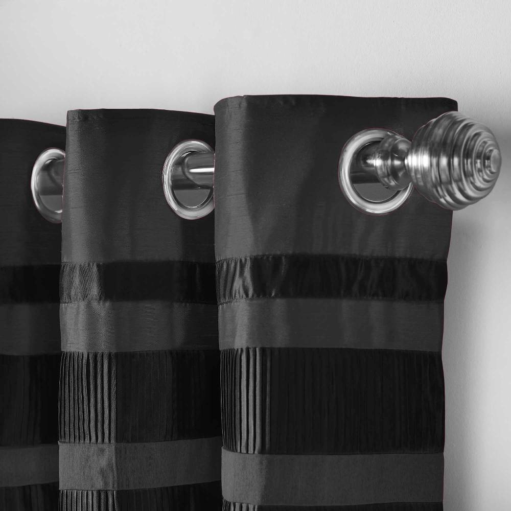 Lewis's Denver Lined Eyelet Curtains - Black