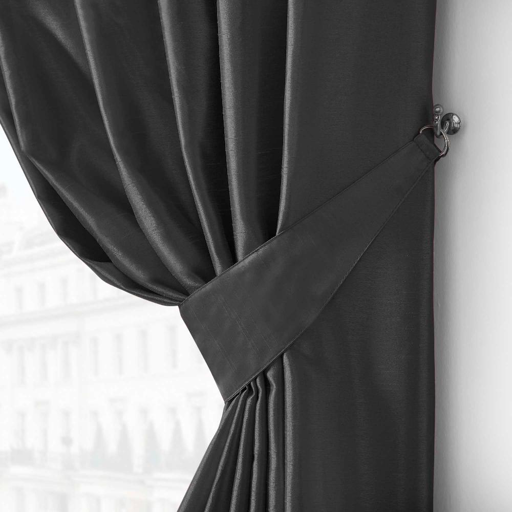 Lewis's Denver Lined Eyelet Curtains - Black