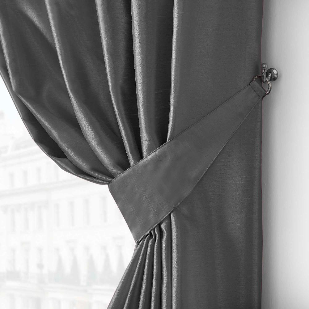 Lewis's Denver Lined Eyelet Curtains - Charcoal