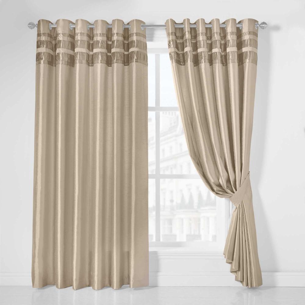Lewis's Denver Lined Eyelet Curtains - Gold